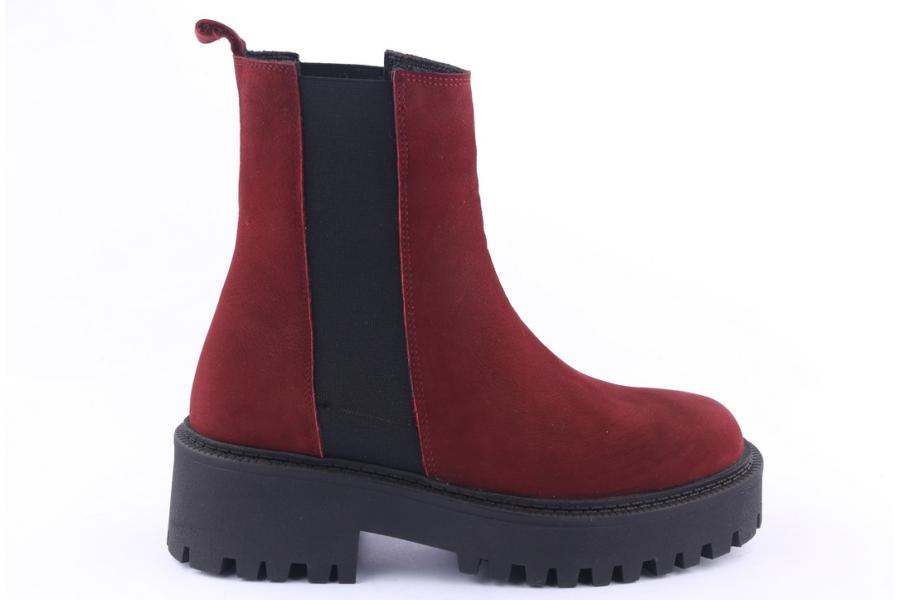 d.moro shoes Women Suede Leather Ankle Boots for Winter: 757 Burgundy (Wholesale)