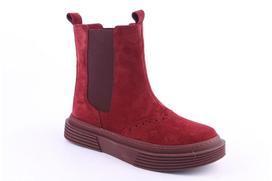 D.moro Shoes Women Suede Leather Ankle Boots For Winter: 950 Burgundy (Wholesale)