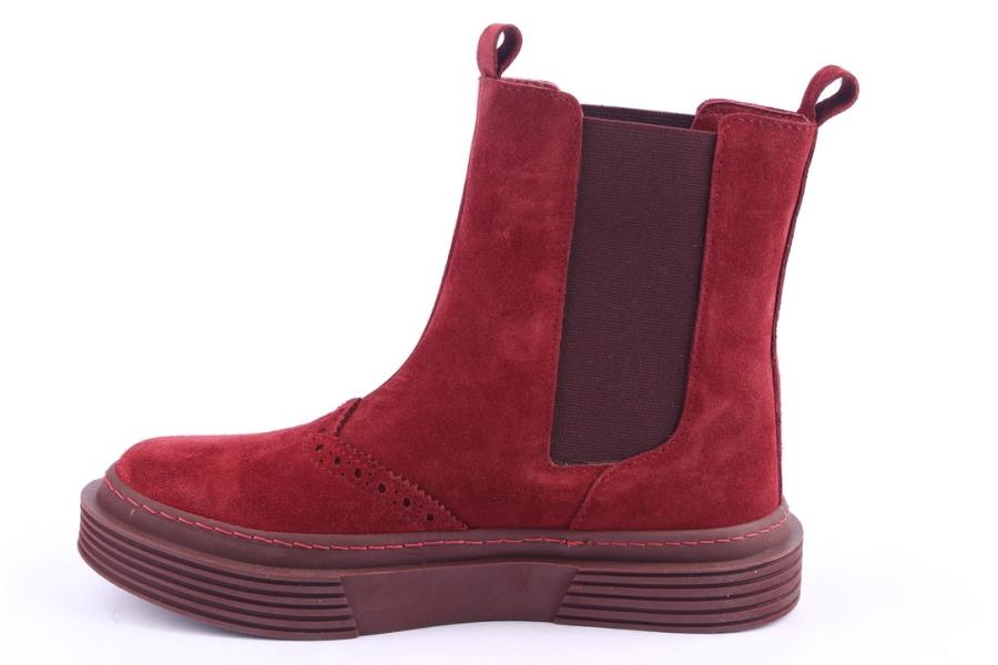 D.moro Shoes Women Suede Leather Ankle Boots For Winter: 950 Burgundy (Wholesale)