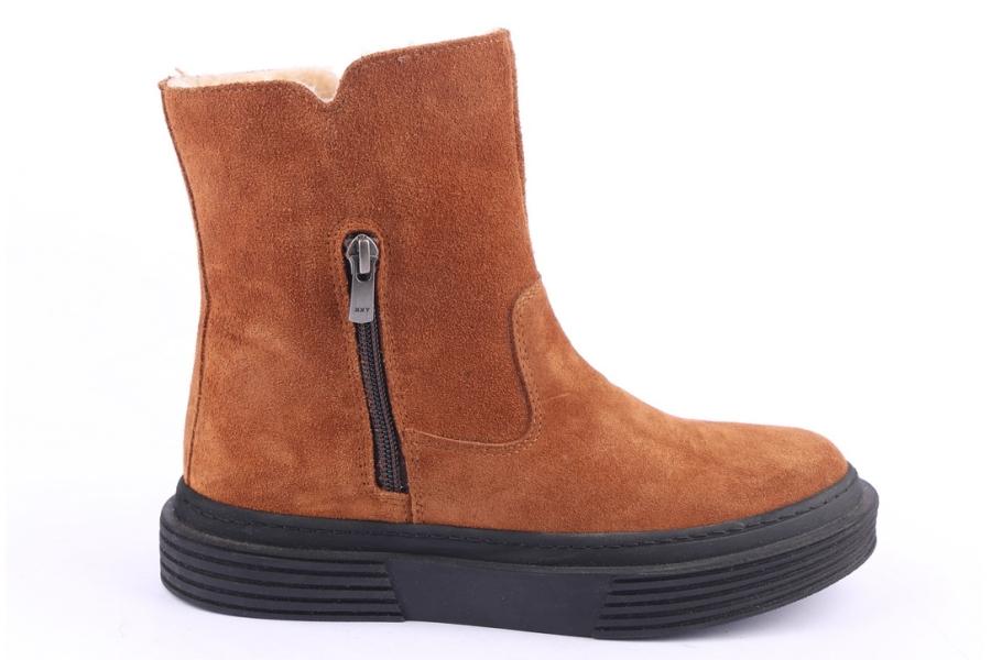 d.moro shoes Women Suede Leather Ankle Boots for Winter: 951 Tan (Wholesale)