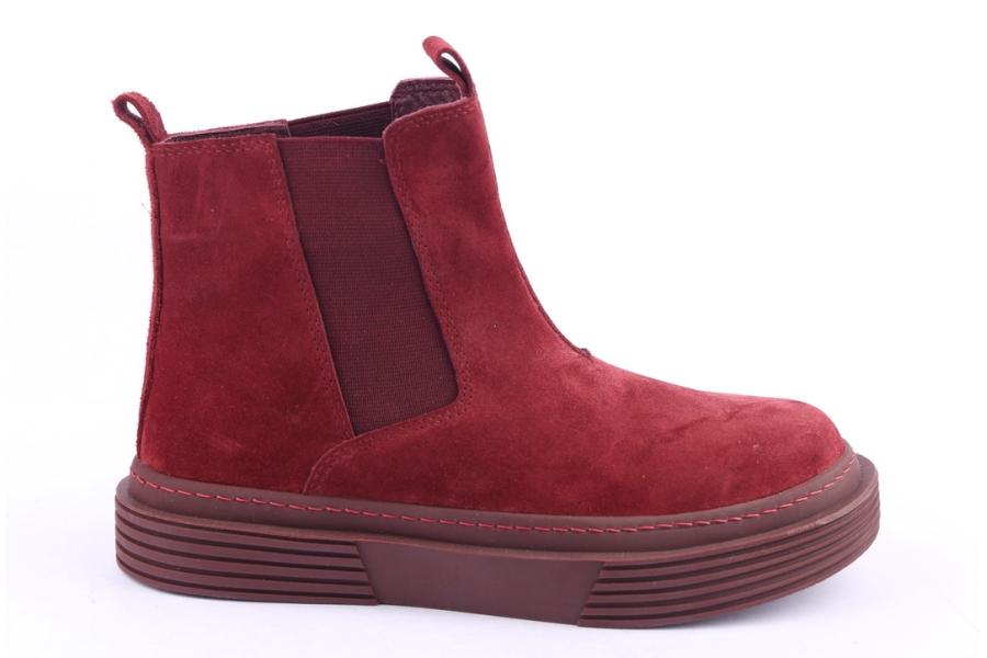 d.moro shoes Women Suede Leather Ankle Boots for Winter: 952 Burgundy (Wholesale)