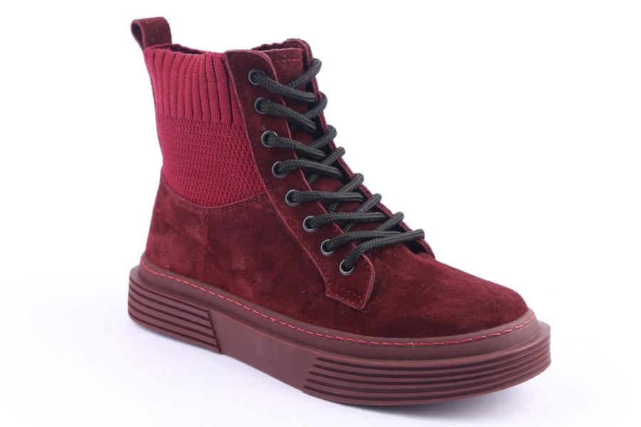 D.moro Shoes Women Suede Leather Ankle Boots For Winter: 954 Burgundy (Wholesale)