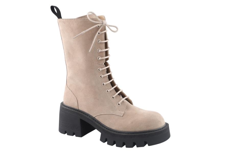 d.moro shoes Women Suede Leather Ankle Boots for Winter: Code-01 Beige (Wholesale)