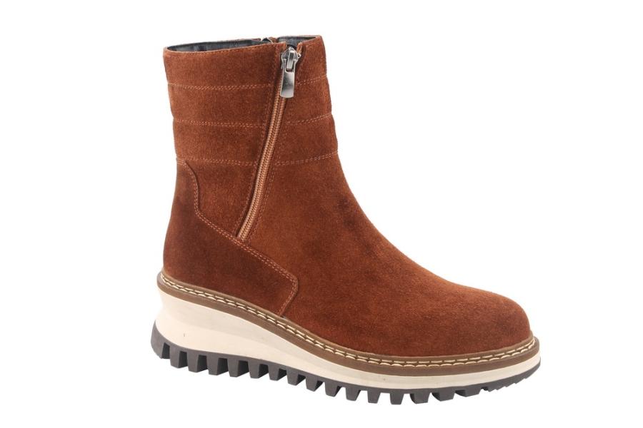 d.moro shoes Women Suede Leather Ankle Boots for Winter: Gipsy-02 Tobacco (Wholesale)