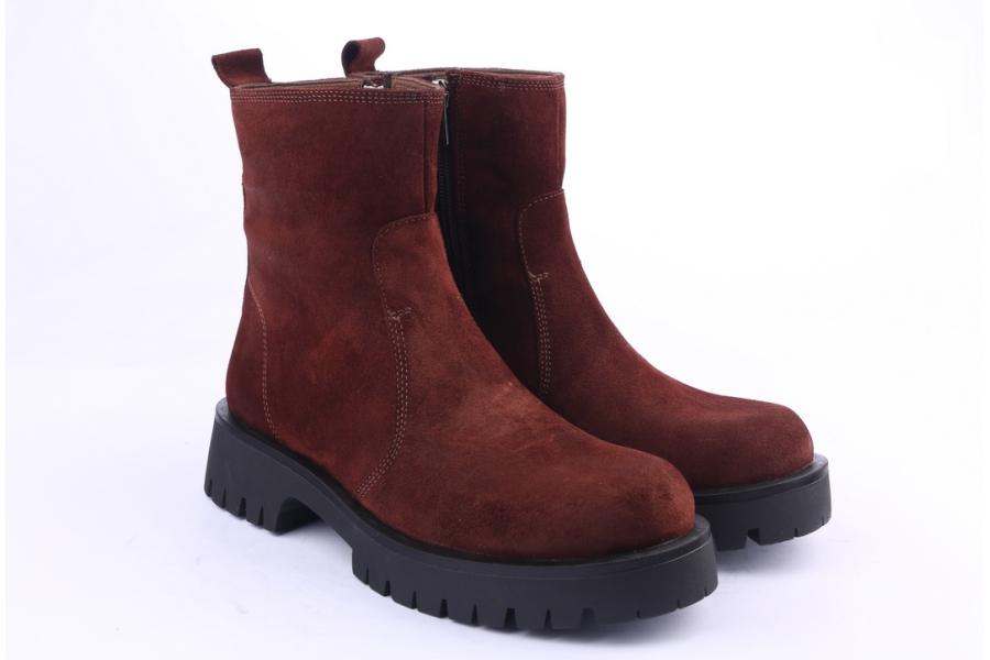 D.moro Shoes Women Suede Leather Ankle Boots For Winter: GUC2 Burgundy (Wholesale)