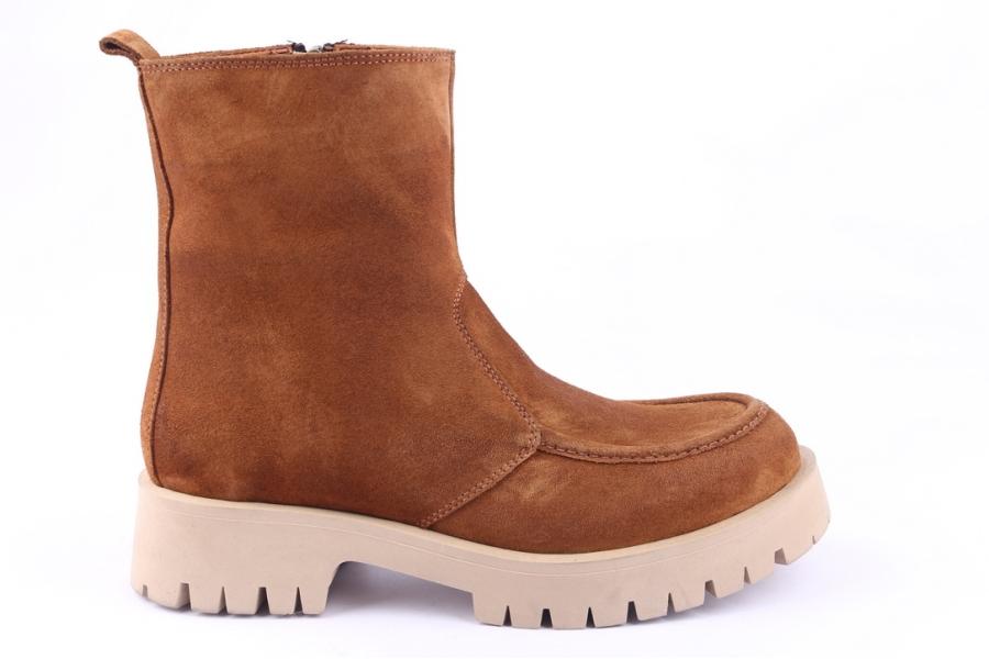 d.moro shoes Women Suede Leather Ankle Boots for Winter: GUC3 Tan (Wholesale)