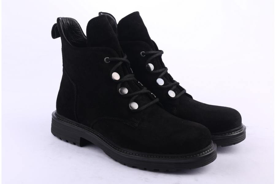 D.moro Shoes Women Suede Leather Ankle Boots For Winter: ITK1 Black (Wholesale)