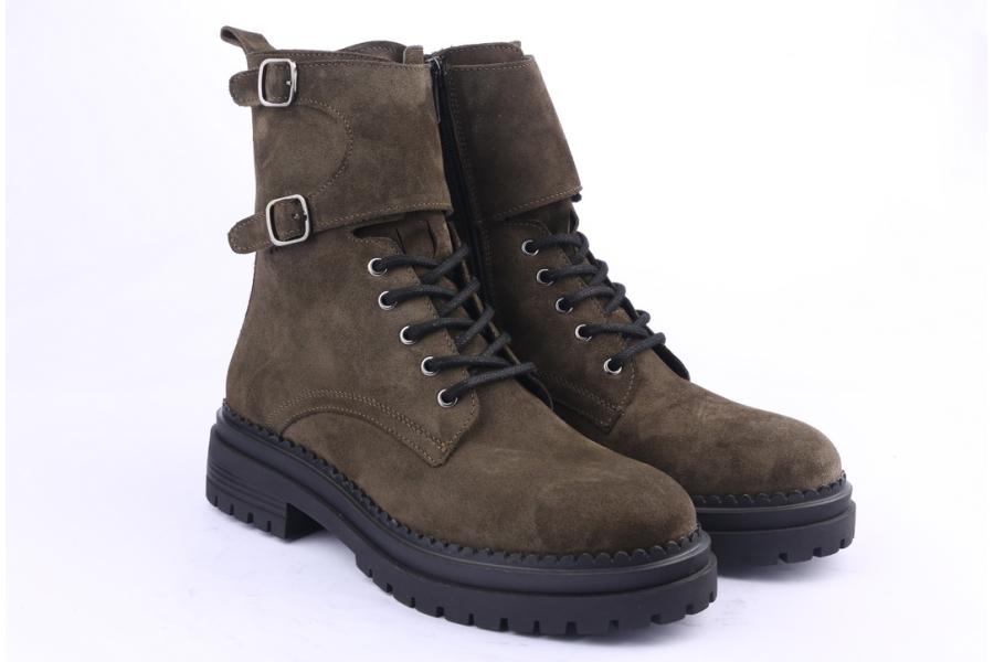 D.moro Shoes Women Suede Leather Ankle Boots For Winter: LAURA7 Green (Wholesale)