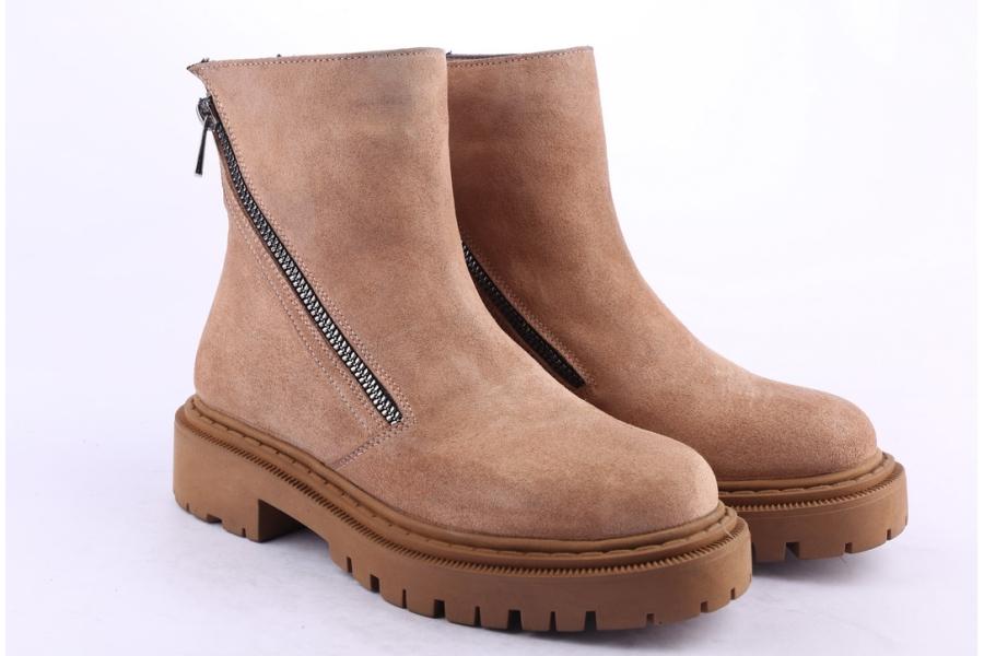 D.moro Shoes Women Suede Leather Ankle Boots For Winter: MINERAL1 Beige (Wholesale)