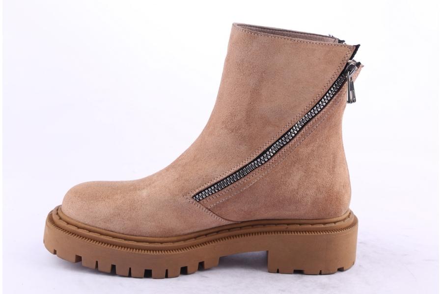 D.moro Shoes Women Suede Leather Ankle Boots For Winter: MINERAL1 Beige (Wholesale)
