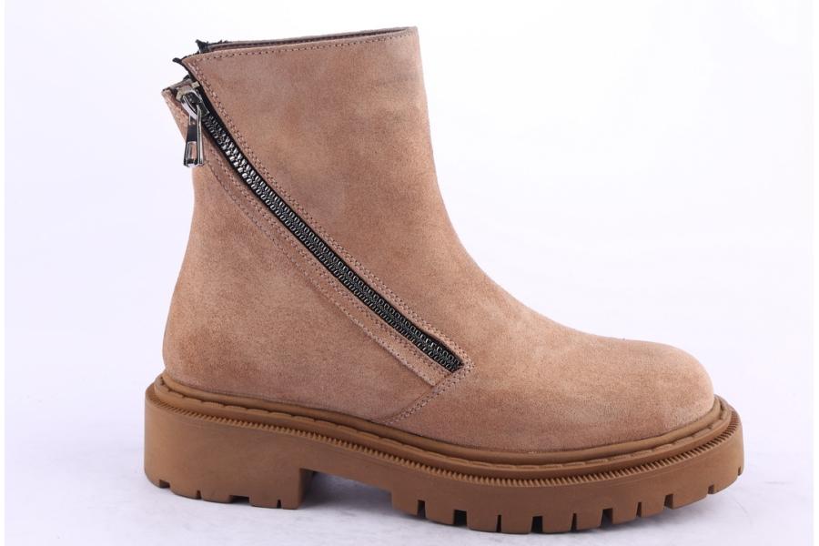 d.moro shoes Women Suede Leather Ankle Boots for Winter: MINERAL1 Beige (Wholesale)