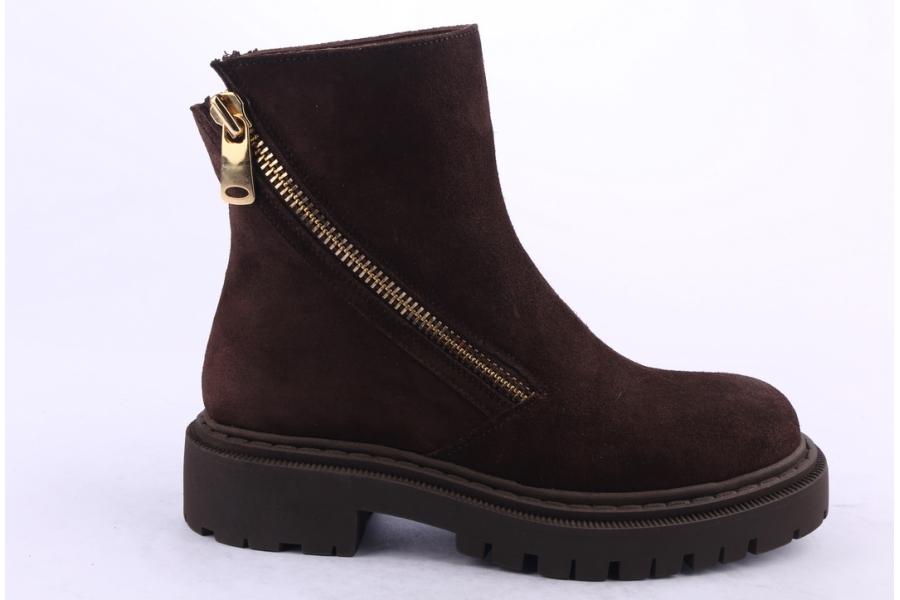 d.moro shoes Women Suede Leather Ankle Boots for Winter: MINERAL1 Brown (Wholesale)