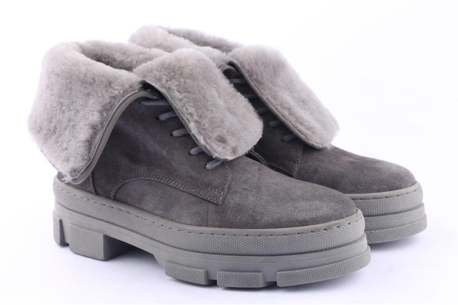 D.moro Shoes Women Suede Leather Ankle Boots For Winter: SEUL5 Grey (Wholesale)
