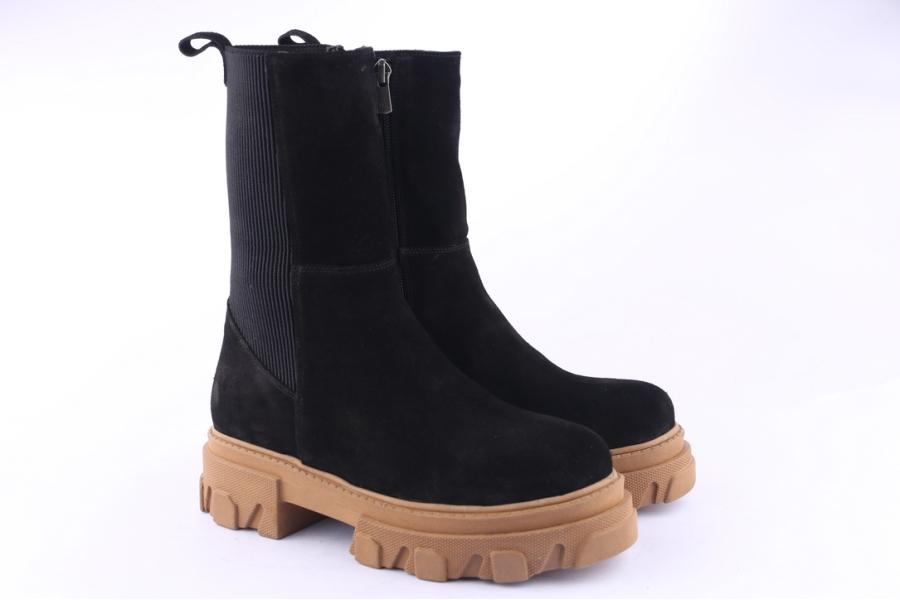 D.moro Shoes Women Suede Leather Ankle Boots For Winter: Z-1301 Black (Wholesale)