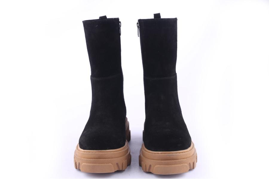 D.moro Shoes Women Suede Leather Ankle Boots For Winter: Z-1301 Black (Wholesale)