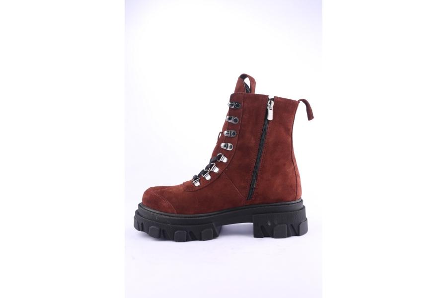 D.moro Shoes Women Suede Leather Ankle Boots For Winter: Z-1302 Burgundy (Wholesale)