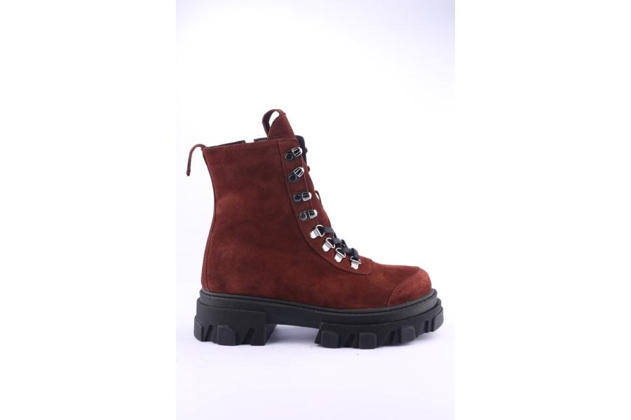 d.moro shoes Women Suede Leather Ankle Boots for Winter: Z-1302 Burgundy (Wholesale)