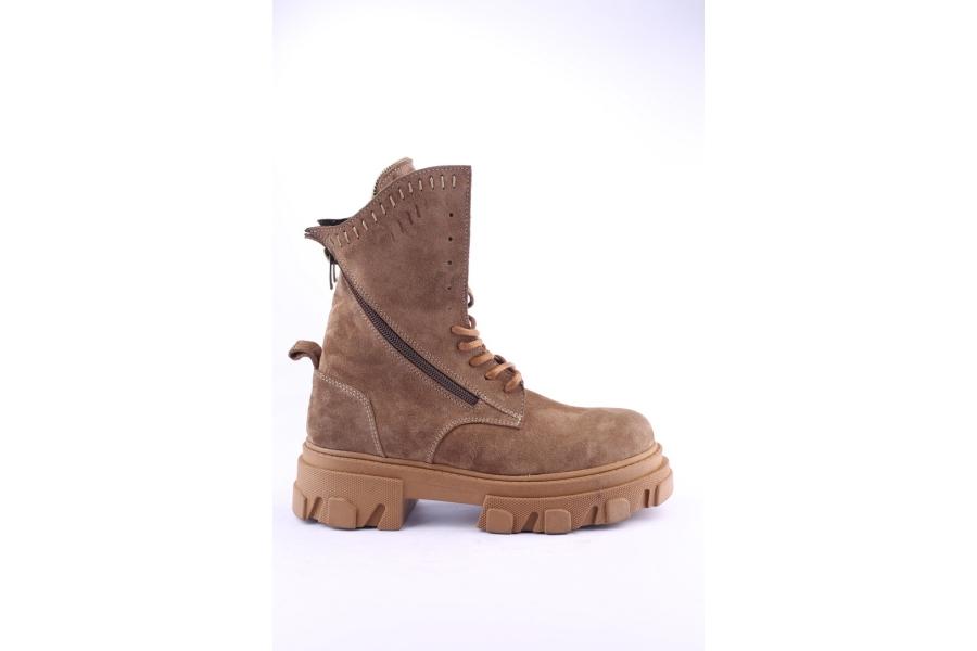 d.moro shoes Women Suede Leather Ankle Boots for Winter: Z-1303 Tan (Wholesale)