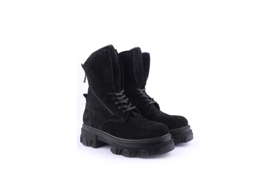 D.moro Shoes Women Suede Leather Ankle Boots For Winter: Z-1303 Black (Wholesale)
