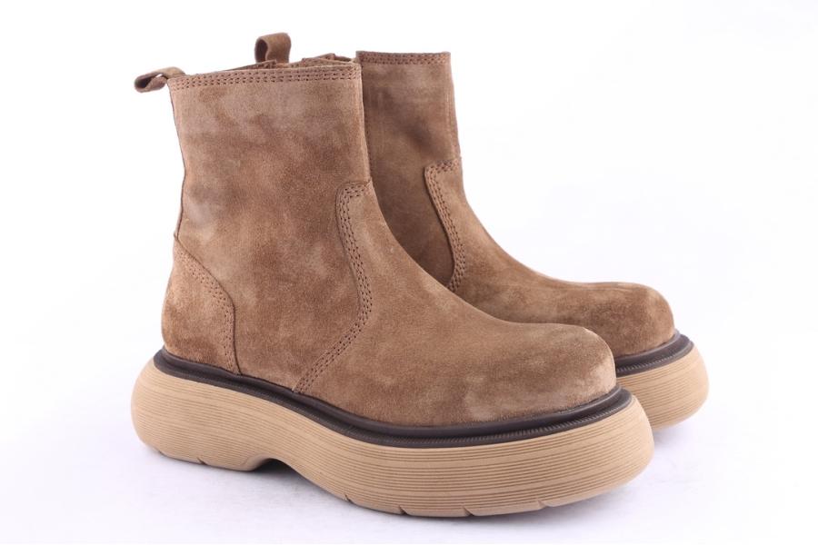 D.moro Shoes Women Suede Leather Ankle Boots For Winter: Z-1406 Tan (Wholesale)