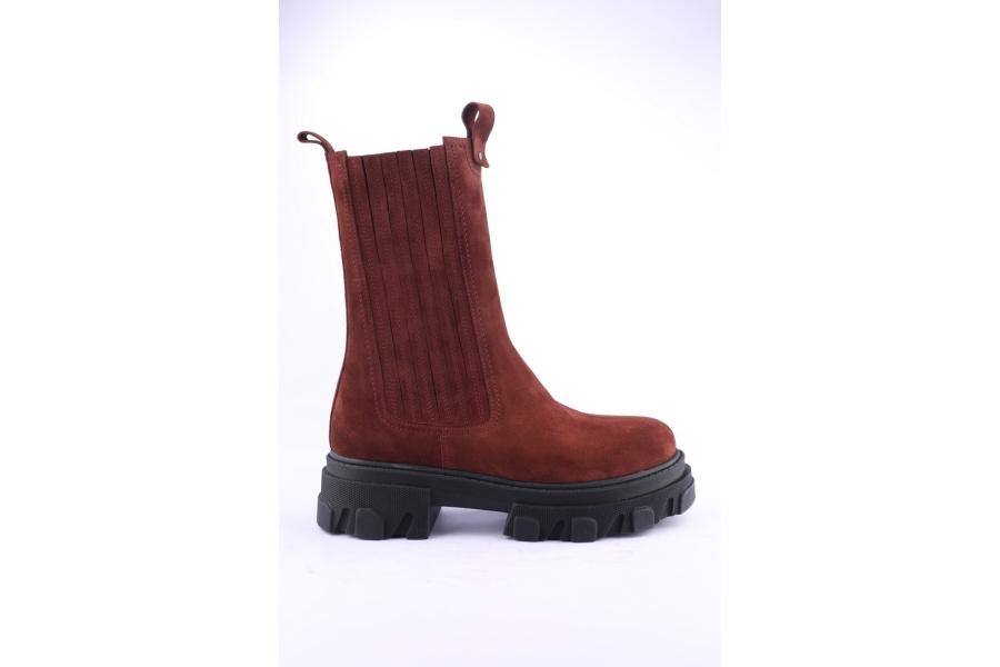 d.moro shoes Women Suede Leather BOOTS for Winter: Z-1300 Burgundy (Wholesale)