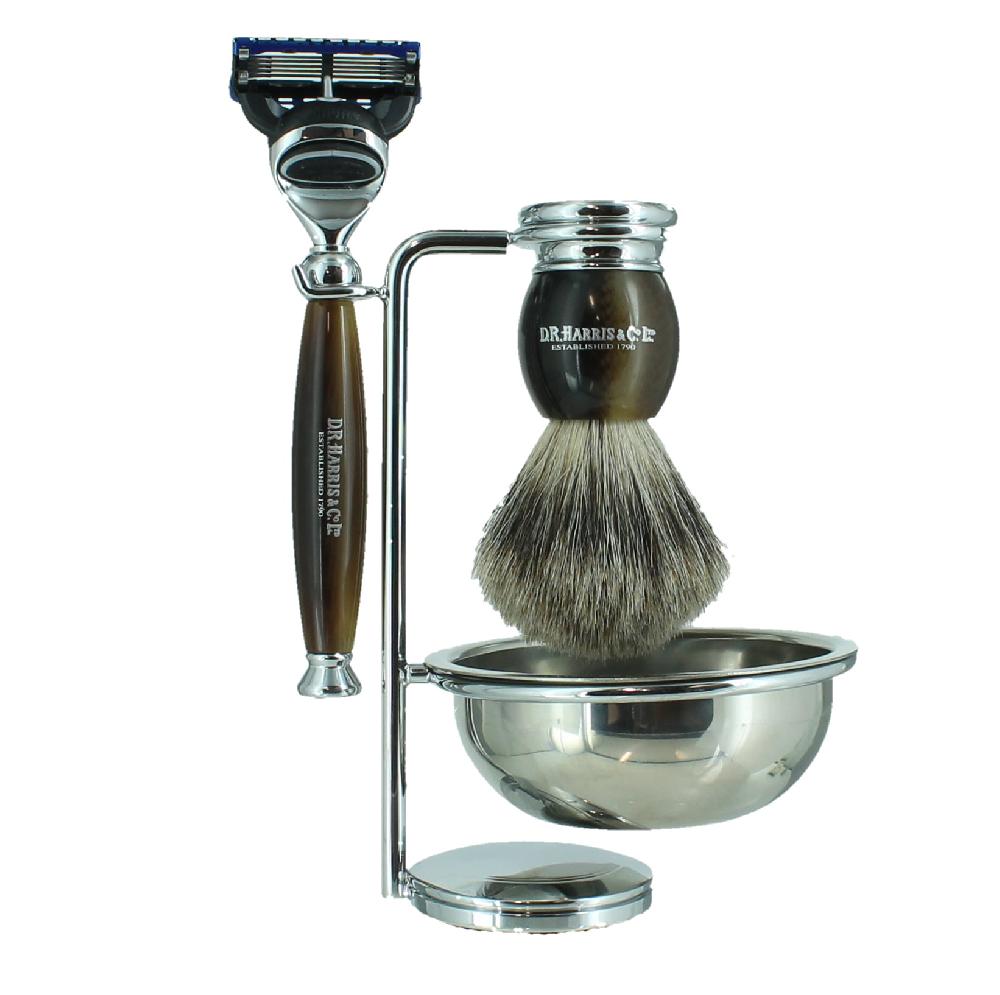 d.r. harris & co. 4 – Piece Shaving Set – Horn – Fusion