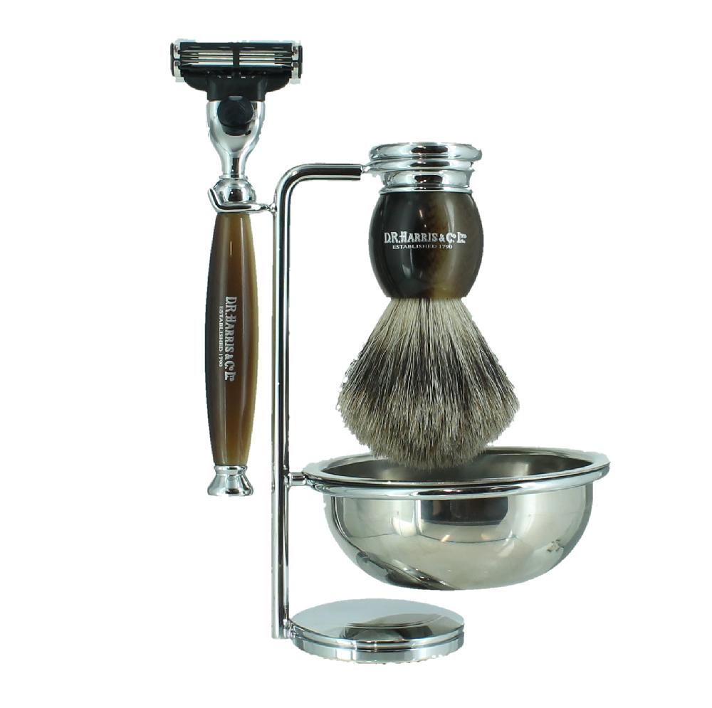 d.r. harris & co. 4 – Piece Shaving Set – Horn – Mach 3