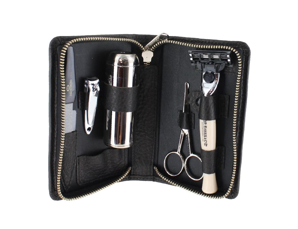 d.r. harris & co. Black Zip Travel Shaving Set