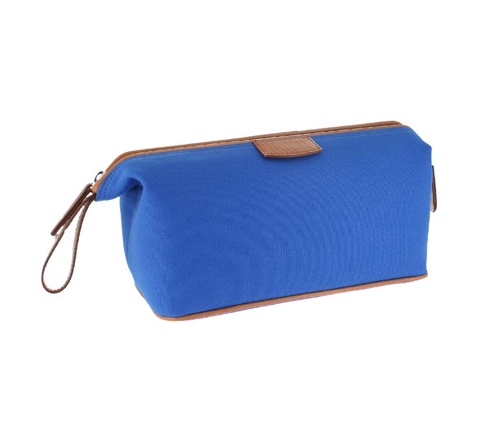 d.r. harris & co. Canvas and Leather Wash Bag – Blue
