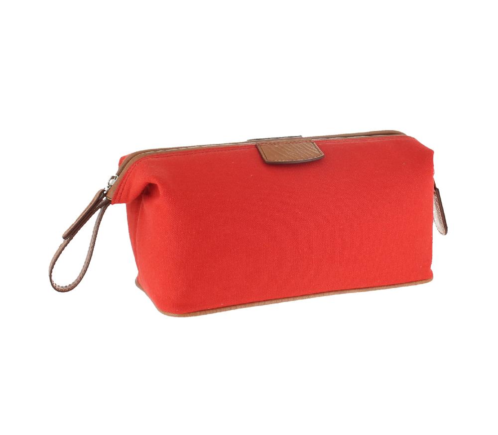 d.r. harris & co. Canvas and Leather Wash Bag – Red