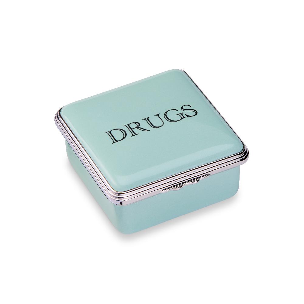 d.r. harris & co. Drugs Celadon Enamel Pill Box Square