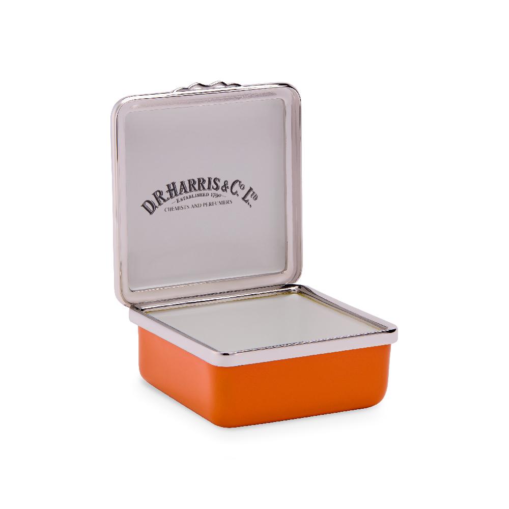 D.r. Harris & Co. Drugs Orange Enamel Pill Box Square