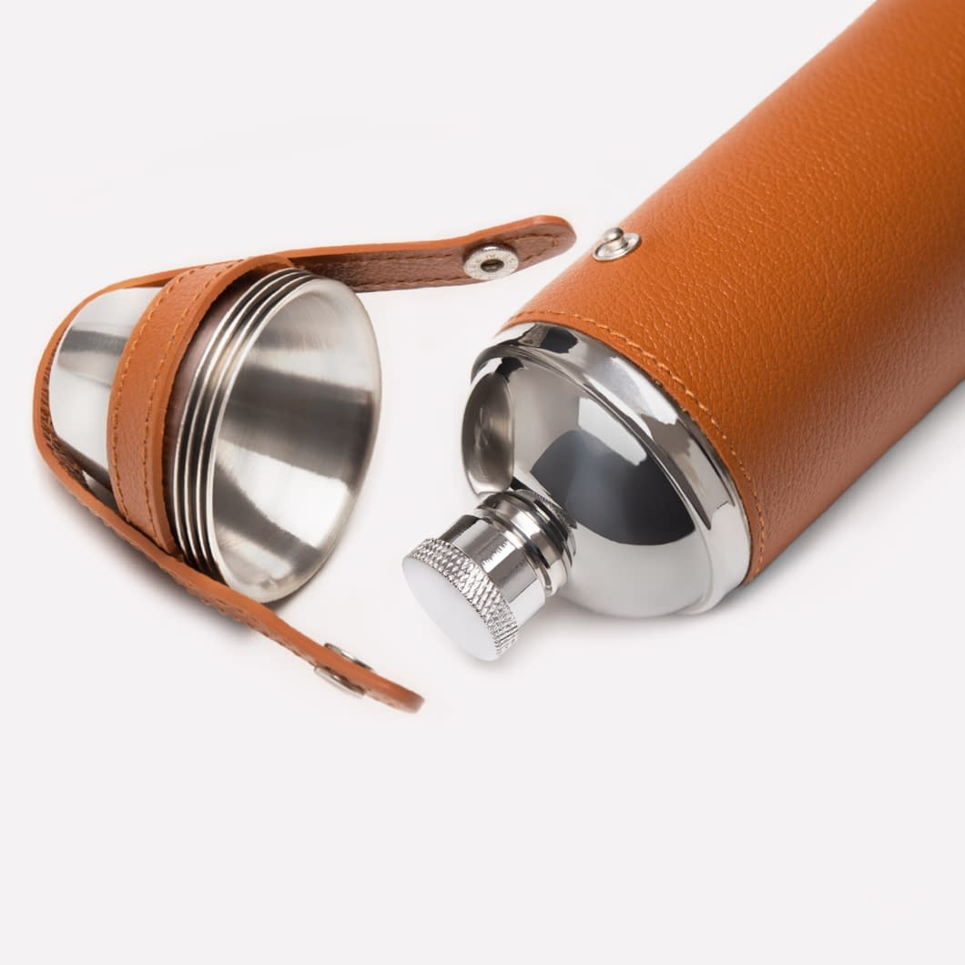 D.r. Harris & Co. Ettinger 8oz Hunter Flask- Capra Tan