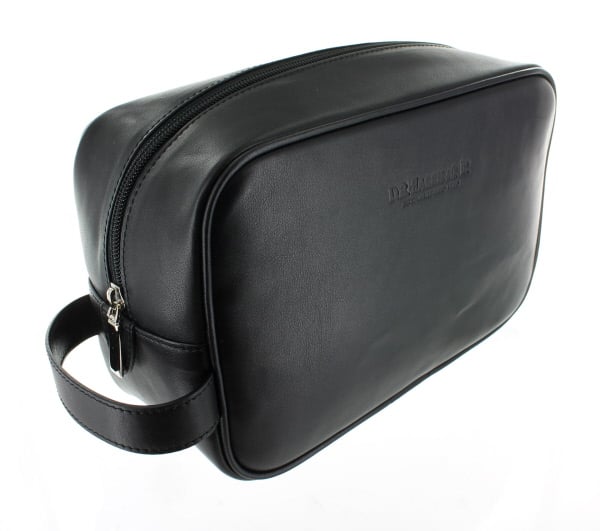d.r. harris & co. Large Leather Wash Bag – Black
