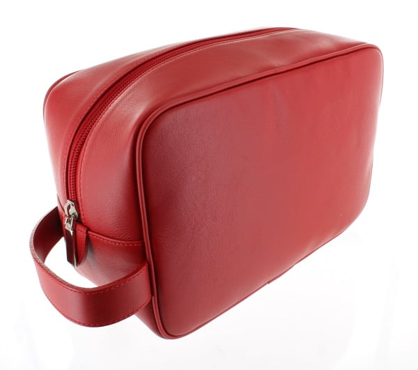 d.r. harris & co. Large Leather Wash Bag – Red