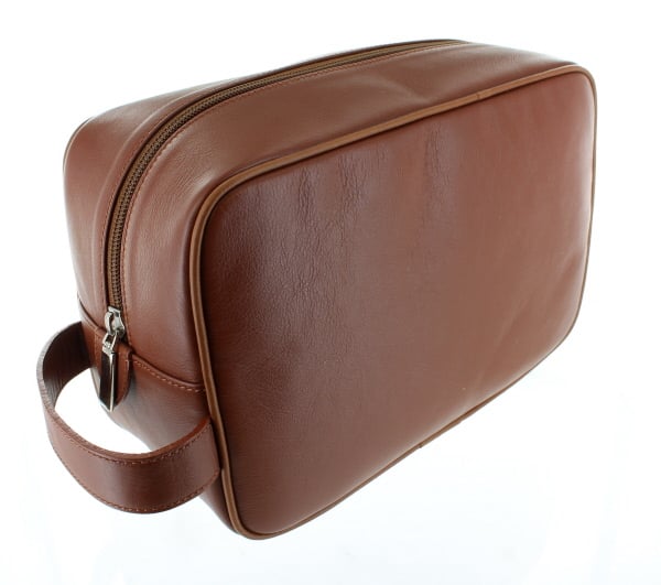 d.r. harris & co. Large Leather Wash Bag – Tan