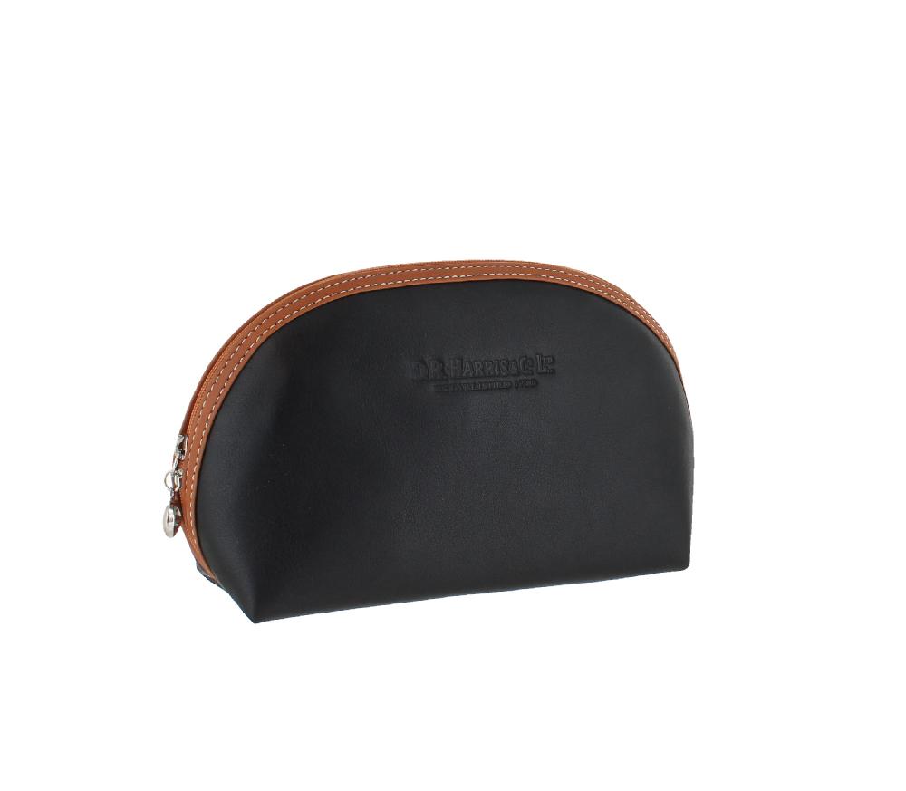 d.r. harris & co. Large Oval Wash Bag – Black & Tan