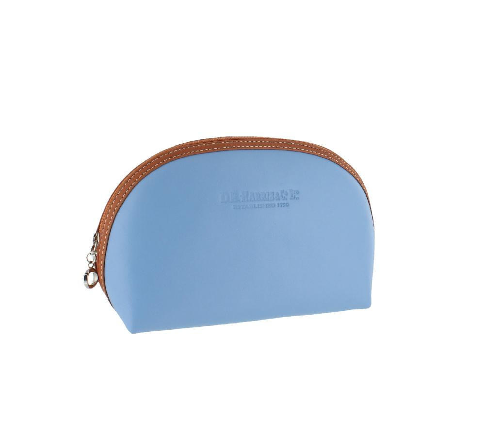 d.r. harris & co. Large Oval Wash Bag – Blue & Tan