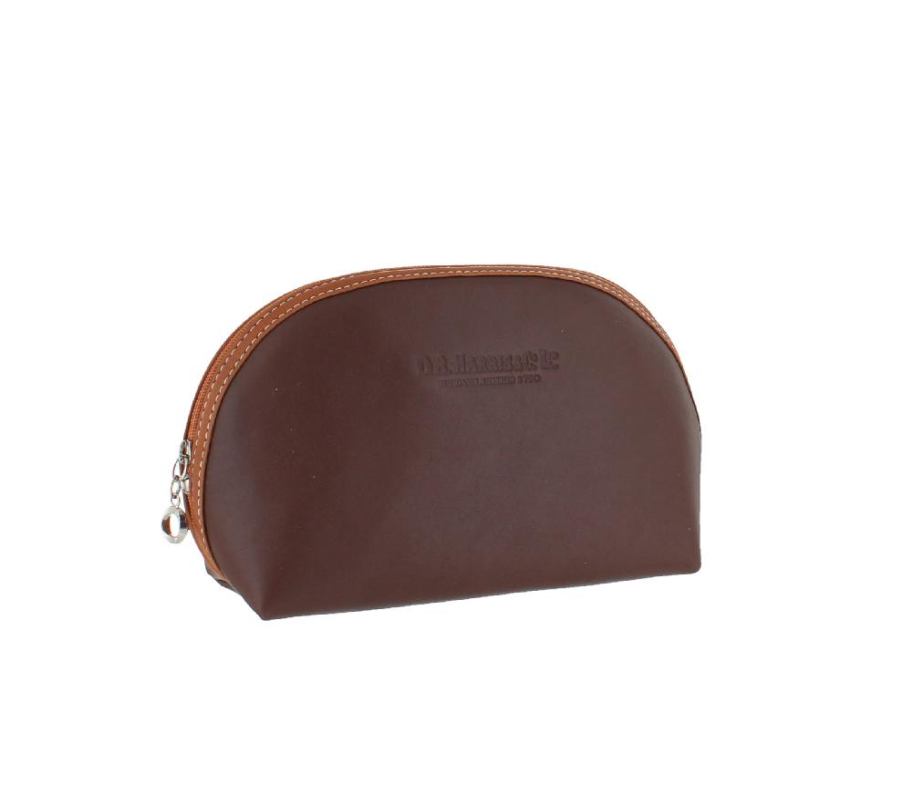 d.r. harris & co. Large Oval Wash Bag – Brown & Tan