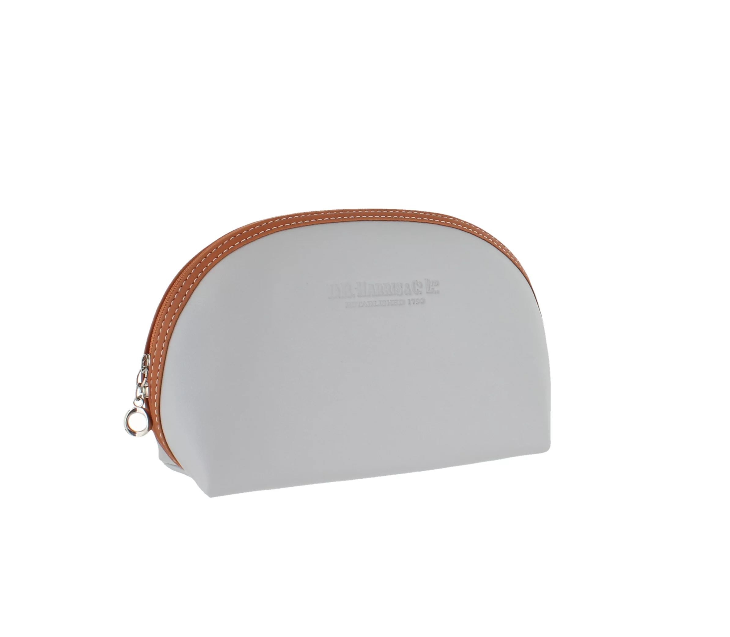 d.r. harris & co. Large Oval Wash Bag – Grey & Tan