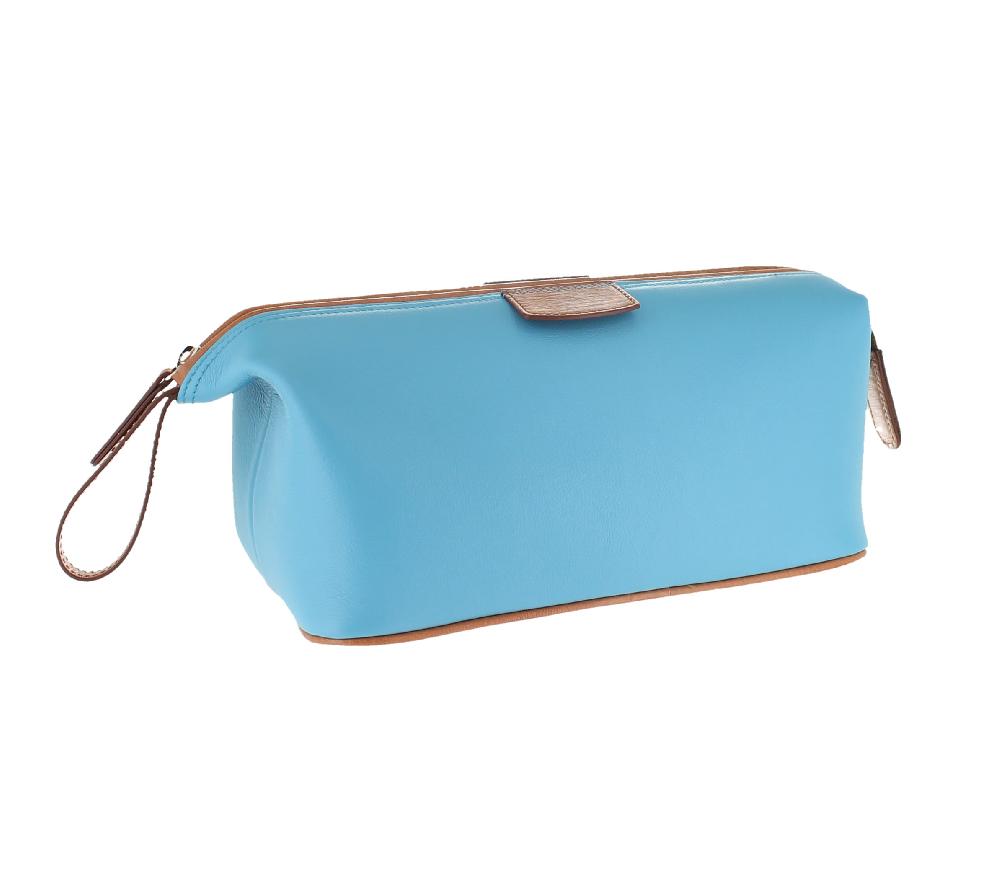 d.r. harris & co. Leather Wash Bag – Blue