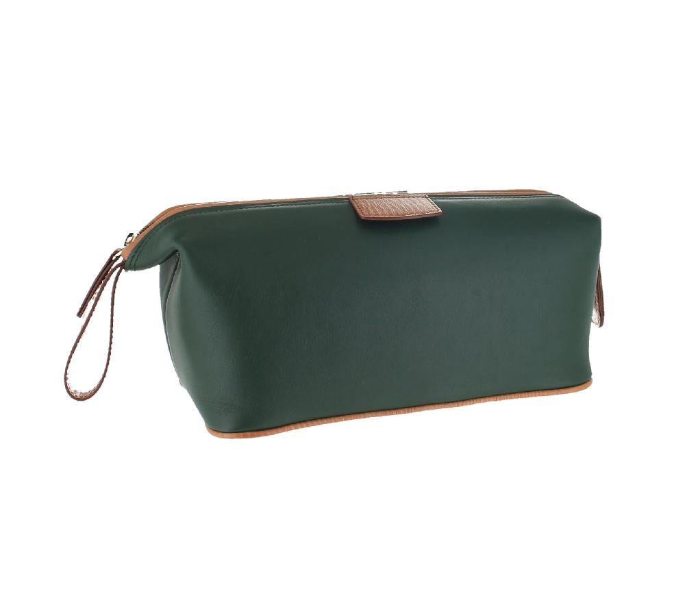 d.r. harris & co. Leather Wash Bag – Green