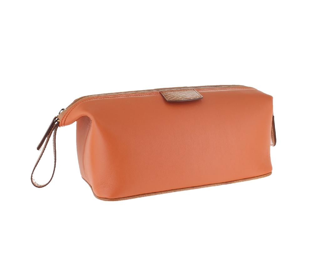 d.r. harris & co. Leather Wash Bag – Orange