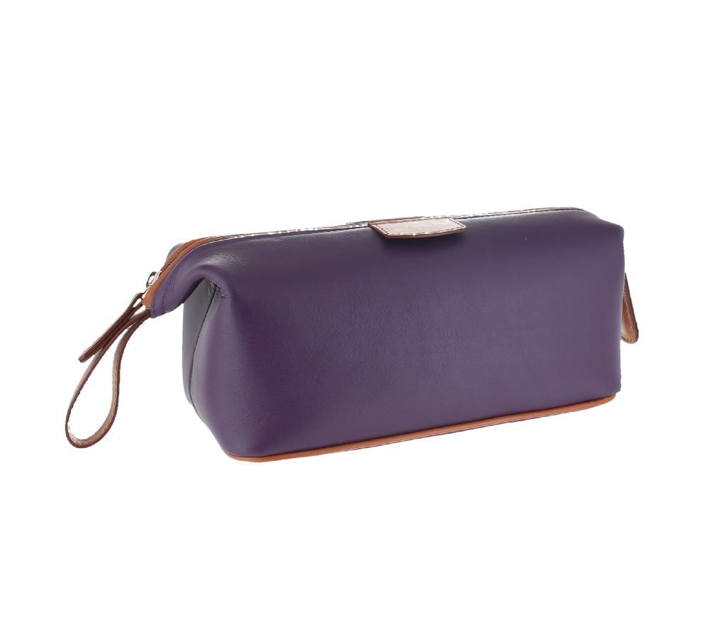 d.r. harris & co. Leather Wash Bag – Purple