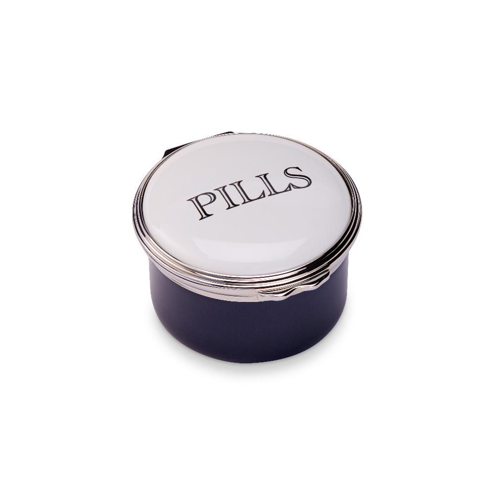 d.r. harris & co. Pills Blue Enamel Pill Box Circular