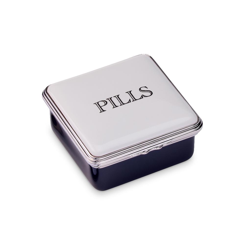 d.r. harris & co. Pills Blue Enamel Pill Box Square