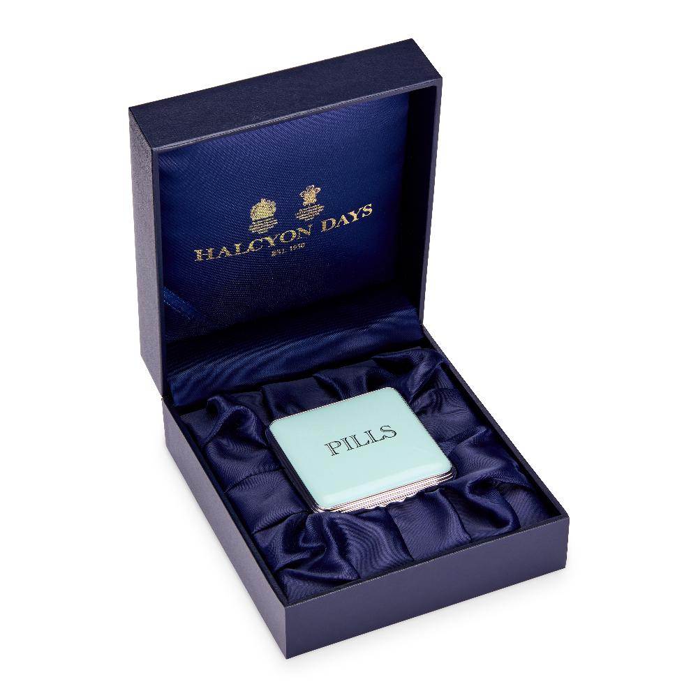 D.r. Harris & Co. Pills Celadon Enamel Pill Box Square