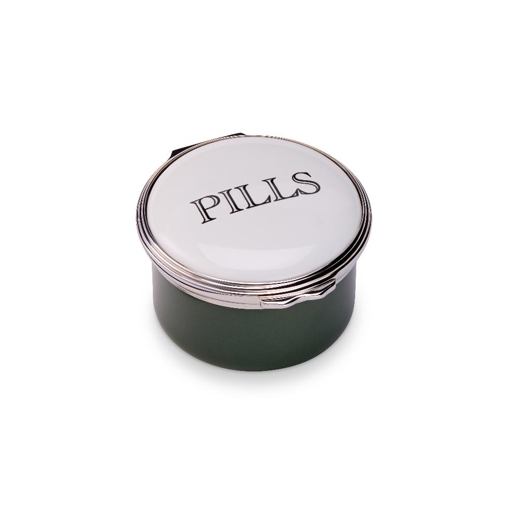 d.r. harris & co. Pills Green Enamel Pill Box Circular