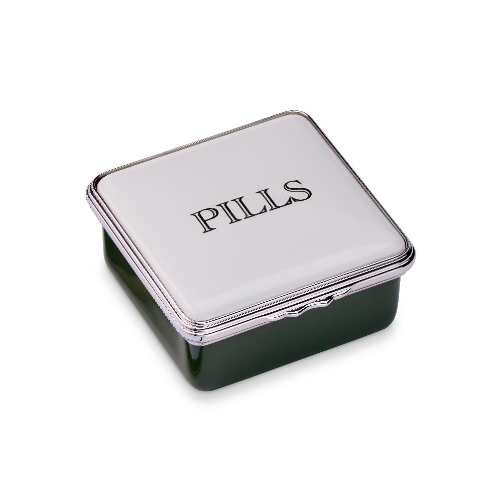 d.r. harris & co. Pills Green Enamel Pill Box Square