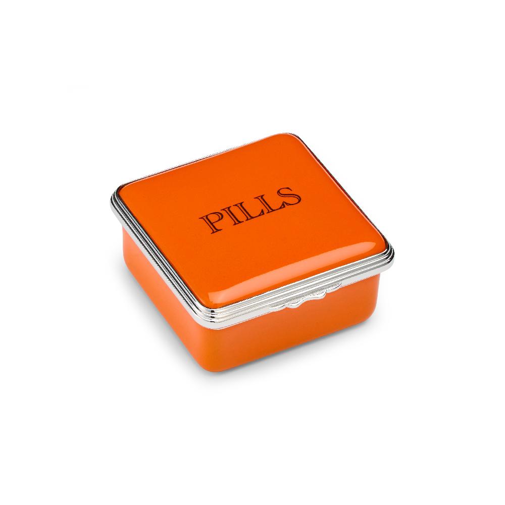 d.r. harris & co. Pills Orange Enamel Pill Box Square